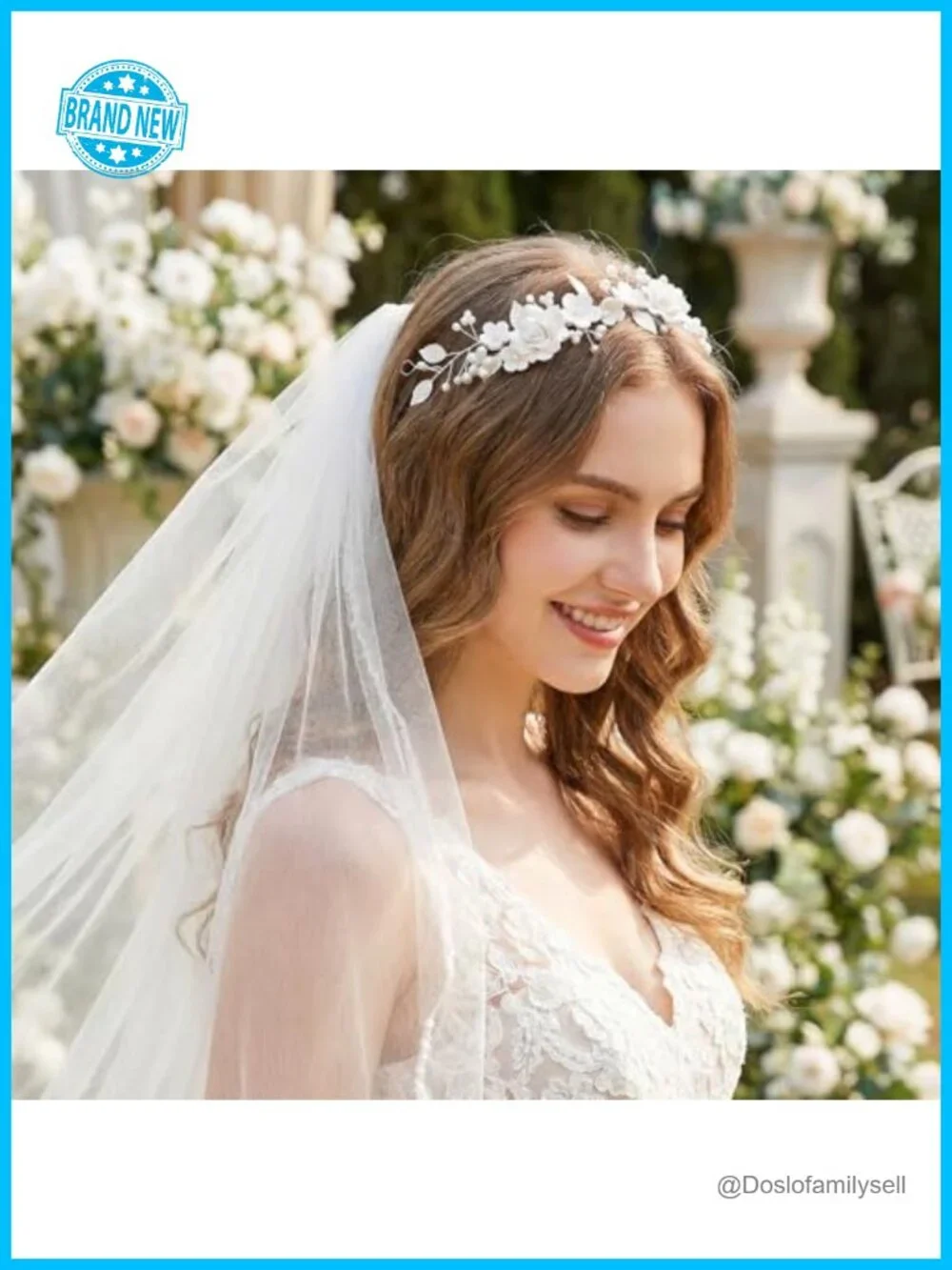 Bridal Wedding Hair Vine with Pearls and Flowers Leaf Headpiece Hair